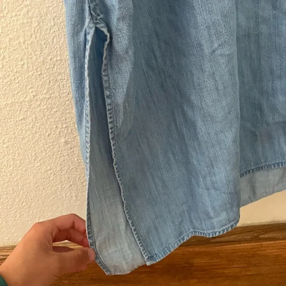 Gap Cami Midi Dress in Tencel Denim Style V-Neck Dress Size: Large - Picture 5 of 7